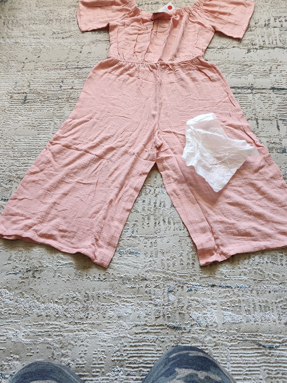NEW love J Pale Pink Off-Shoulder Wide-Leg Jumpsuit - Picture 9 of 12